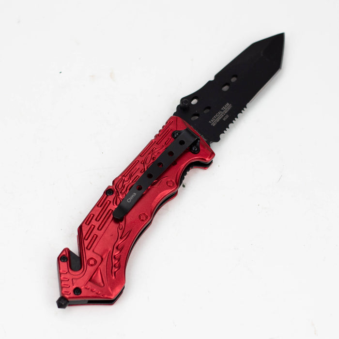 8" Hunt Down Red Handle - Knife With Belt Clip [9532]
