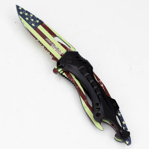 8" " USA Flag Handle - Folding Knife [13733] Folding Knife Canadian Distributor