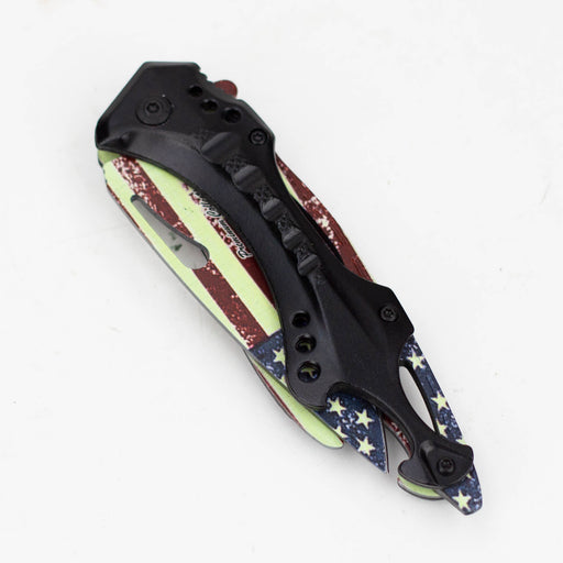 8" " USA Flag Handle - Folding Knife [13733] Folding Knife Canadian Distributor