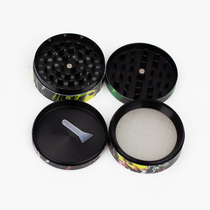 GENIE 4 parts 63 mm Rasta man metal grinder Box of 6 [SSP057] Display Pack ONE