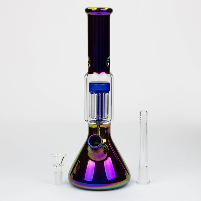 12" Electroplate glass water bong with 6 arms percolator [PHX111] Glass Bong ONE