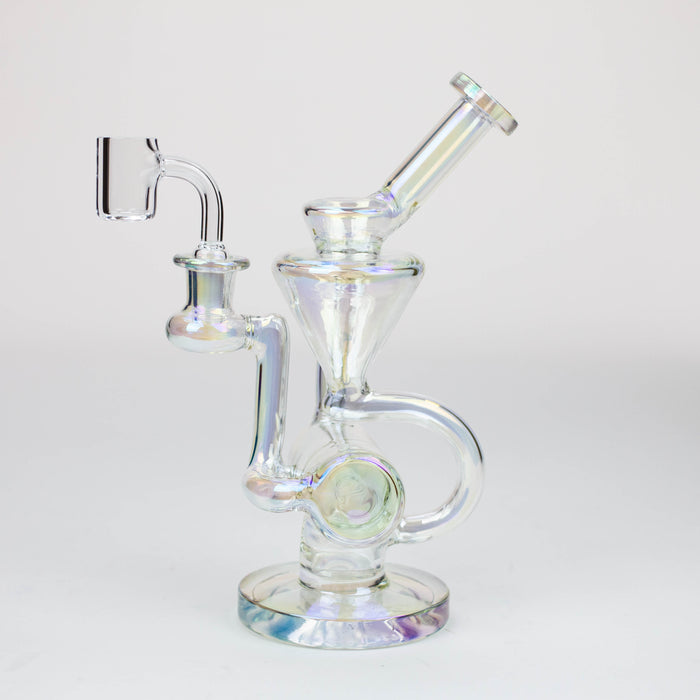 8" 2-in-1 electroplated glass recycler rig