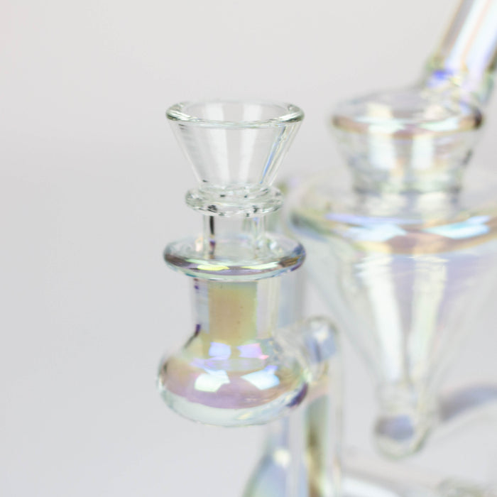 8" 2-in-1 electroplated glass recycler rig
