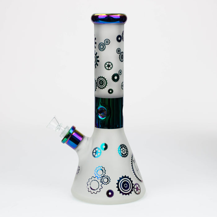 PHOENIX STAR-12.5" Snadblast and electroplated 7 mm glass beaker bong Glass Bong ONE