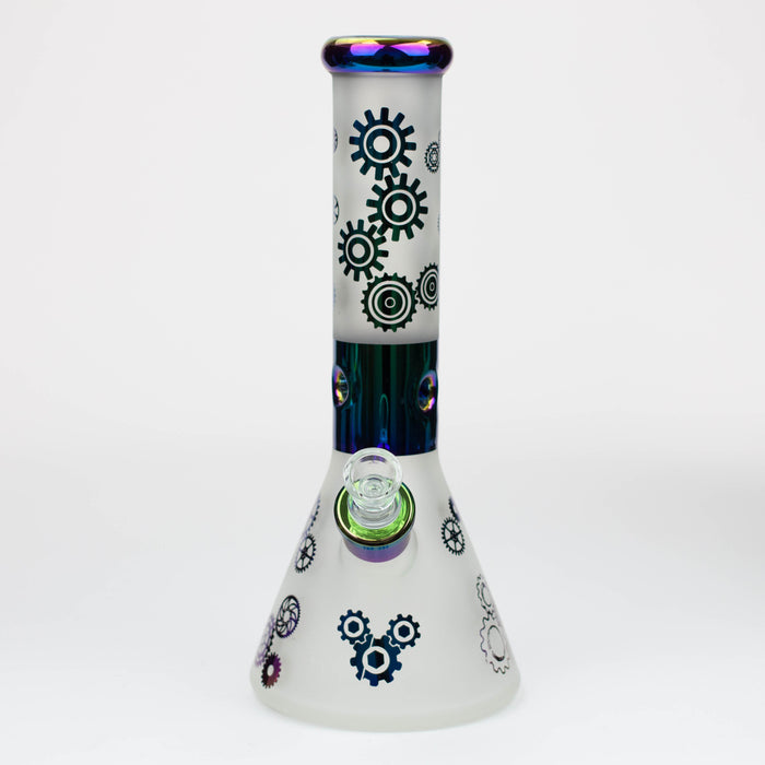 PHOENIX STAR-12.5" Snadblast and electroplated 7 mm glass beaker bong Glass Bong ONE