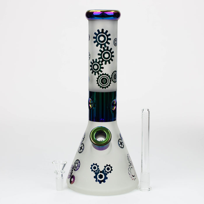 PHOENIX STAR-12.5" Snadblast and electroplated 7 mm glass beaker bong Glass Bong ONE
