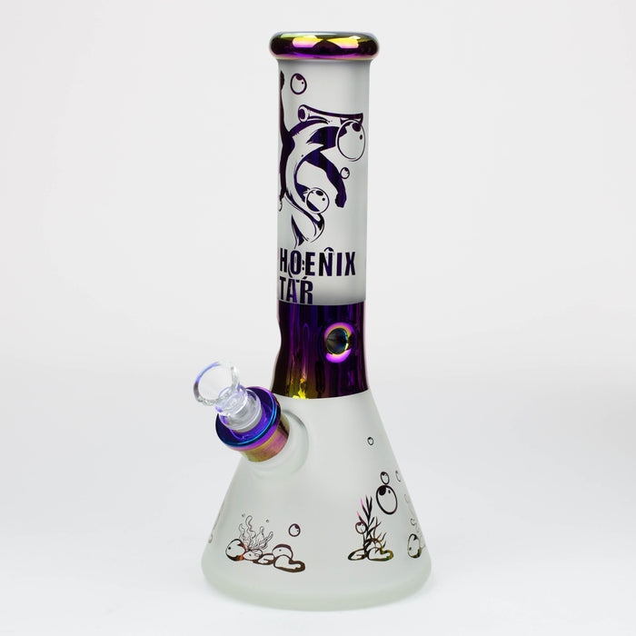 PHOENIX STAR-12.5" Snadblast and electroplated 7 mm glass beaker bong Glass Bong ONE Oceans