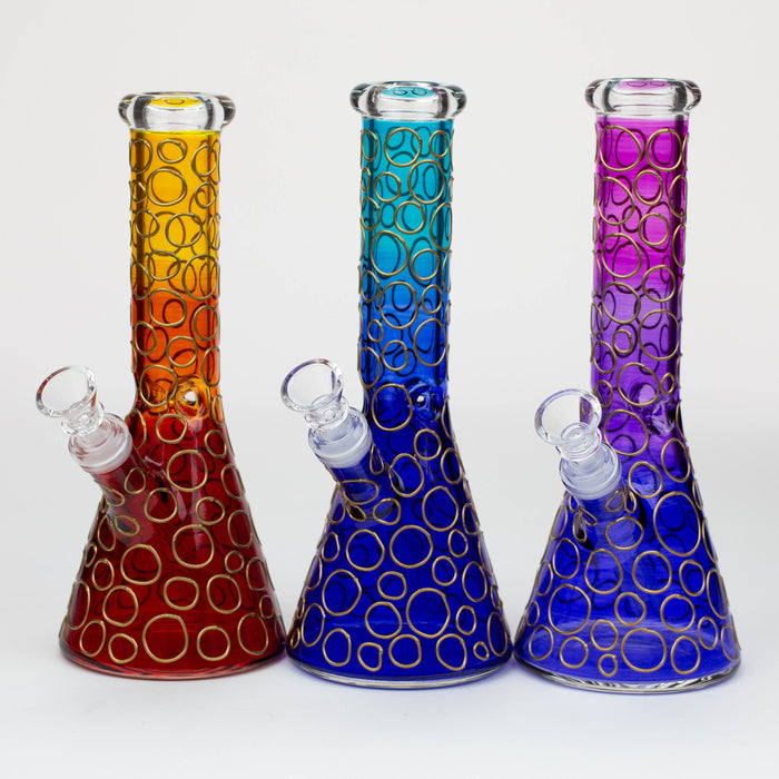 10" 3D Texture color dots beaker glass bong [HD20] Glass Bong ONE