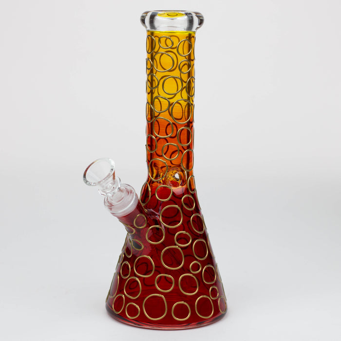 10" 3D Texture color dots beaker glass bong [HD20] Glass Bong ONE Yellow