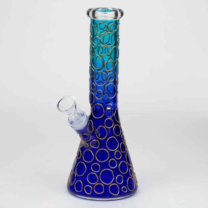 10" 3D Texture color dots beaker glass bong [HD20] Glass Bong ONE Blue