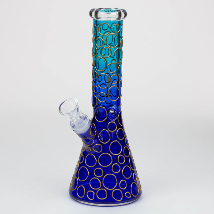 10" 3D Texture color dots beaker glass bong [HD20]
