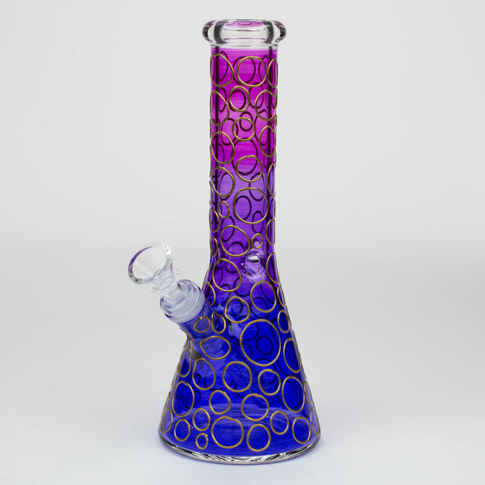 10" 3D Texture color dots beaker glass bong [HD20] Glass Bong ONE Pruple