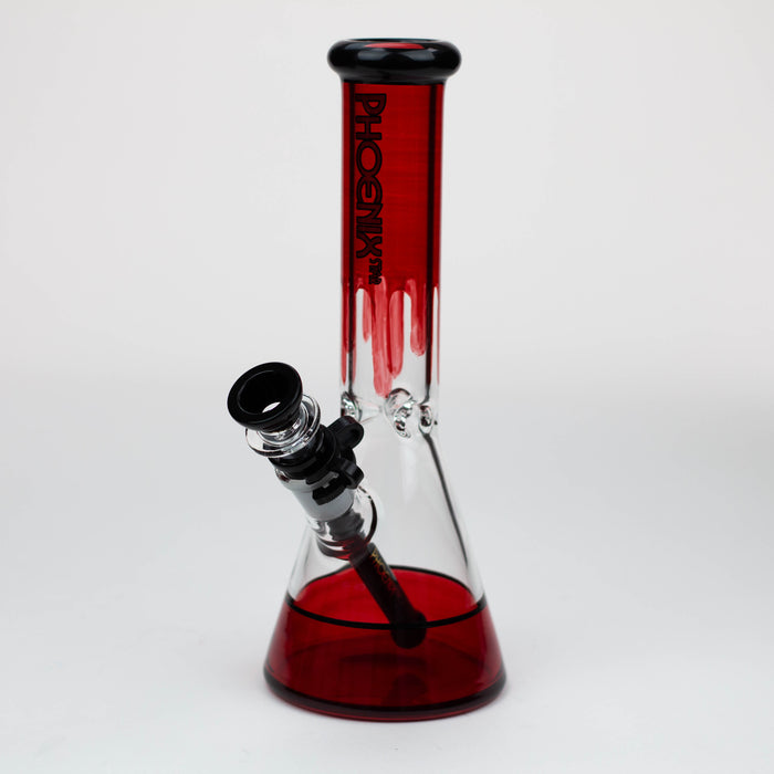 PHOENIX STAR -10" glass water bong with clip [PHX125]
