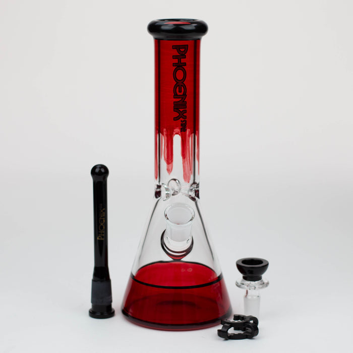 PHOENIX STAR -10" glass water bong with clip [PHX125]