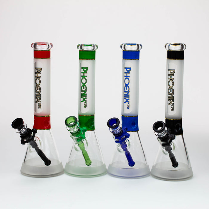 PHOENIX STAR -13" Sandblasted glass water bong with clip [PHX03] Glass Bong ONE