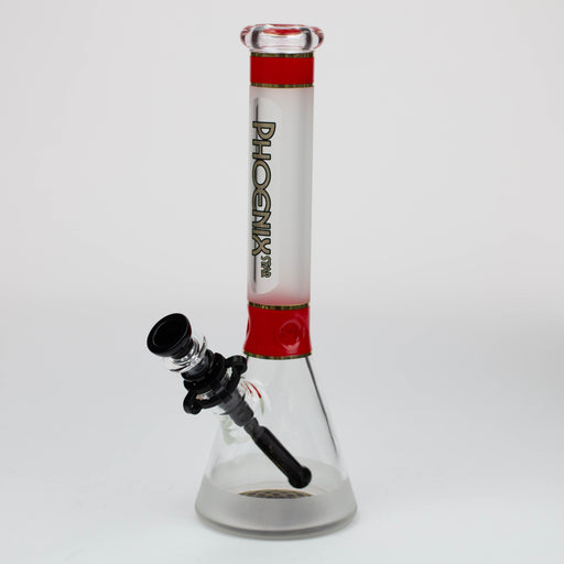PHOENIX STAR -13" Sandblasted glass water bong with clip [PHX03] Bongs ONE Red