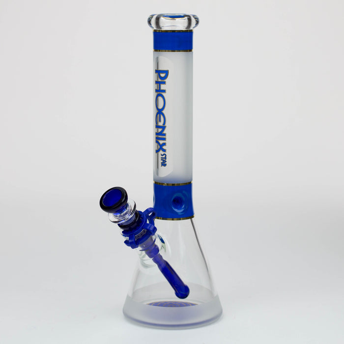 PHOENIX STAR -13" Sandblasted glass water bong with clip [PHX03] Glass Bong ONE Blue