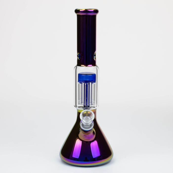12" Electroplate glass water bong with 6 arms percolator [PHX111] Glass Bong ONE