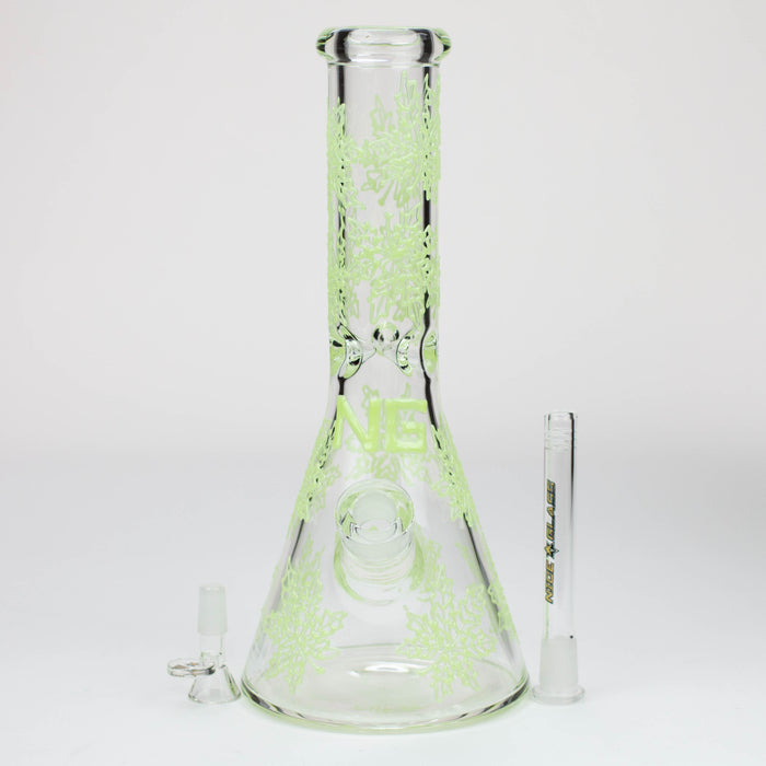 NG-13 inch 7mm Glow-In-The-Dark Leaves [ST011] Glass Bong High-End Brands Glass