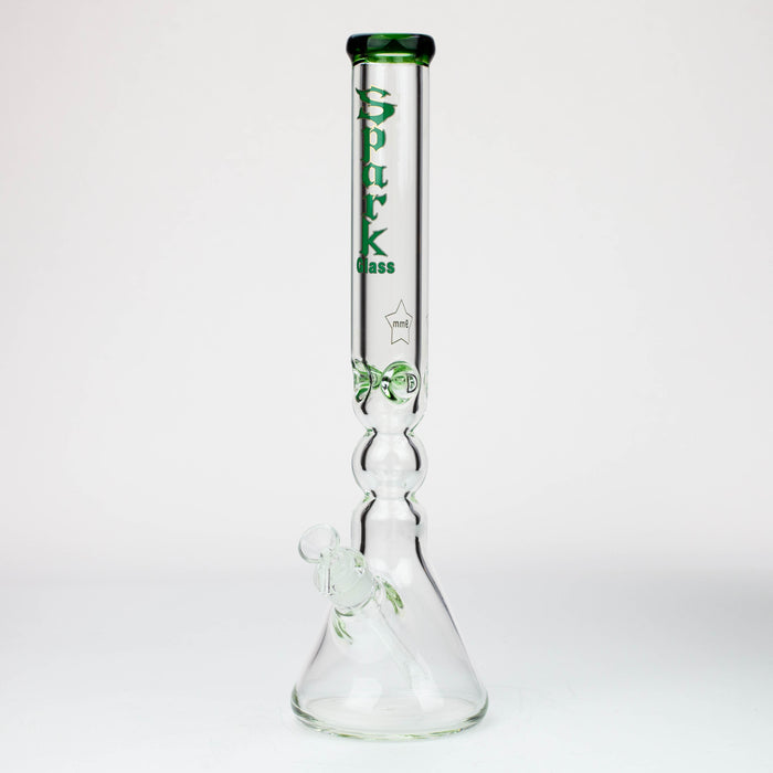 17.5" Spark 9 mm curbed tube glass water bong