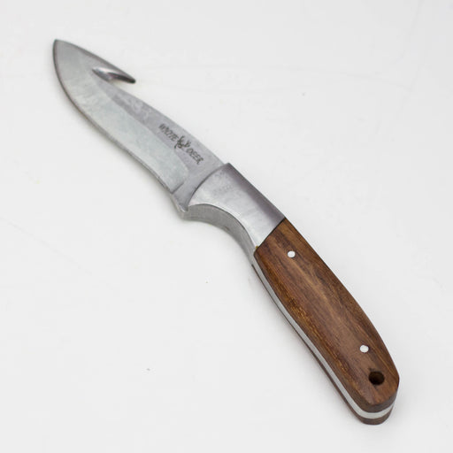White Deer Skinner Knife Wood Grip Drop Point [WD9407] Fixed Blade Knife Canadian Distributor