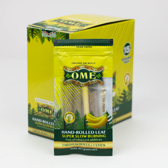 OME-Hand-Rolled flavor Medium wraps Box of 15 Leaf Wrap Canadian Distributor Banana Twist