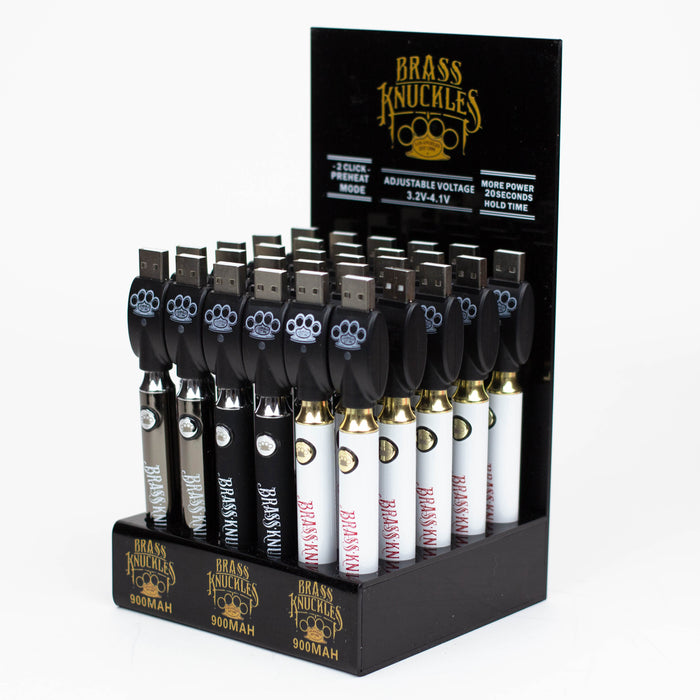 900 mAh Brass Knuckles Vape Battery Display of 30 One Wholesale Canada