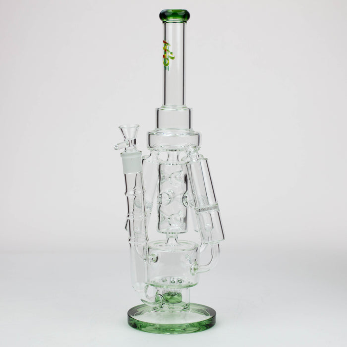 17" H2O Three Honeycomb silnders glass water recycle bong [H2O-25] Bongs Canadian Distributor Green