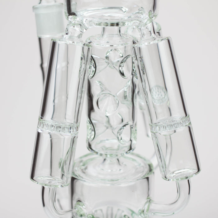 17" H2O Three Honeycomb silnders glass water recycle bong [H2O-25]