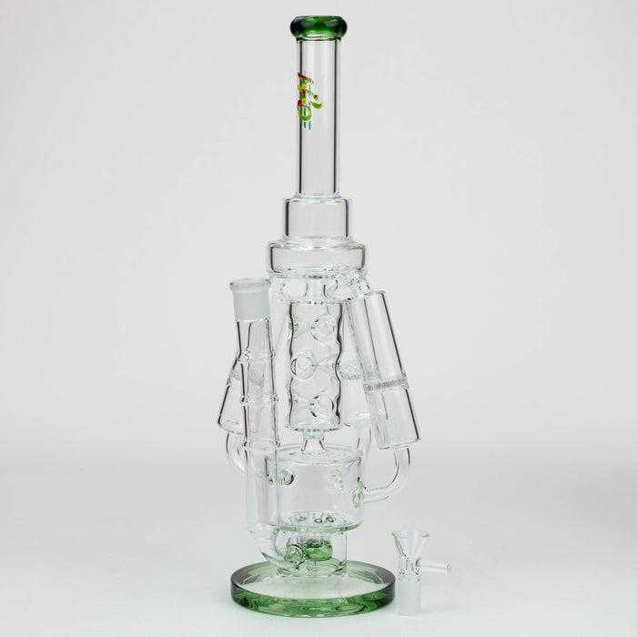 17" H2O Three Honeycomb silnders glass water recycle bong [H2O-25]