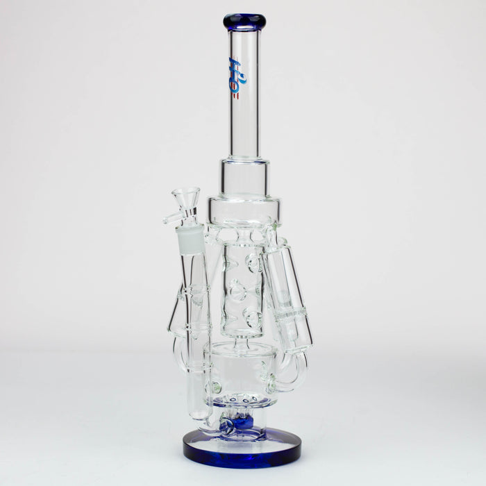 17" H2O Three Honeycomb silnders glass water recycle bong [H2O-25] Bongs Canadian Distributor Blue