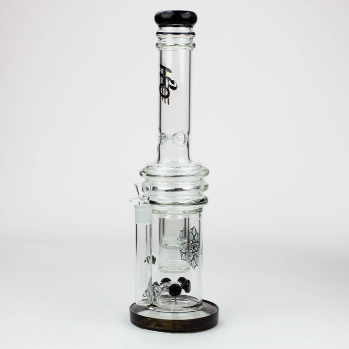 17" H2O glass water bong with double layer honeycomb [H2O-28]