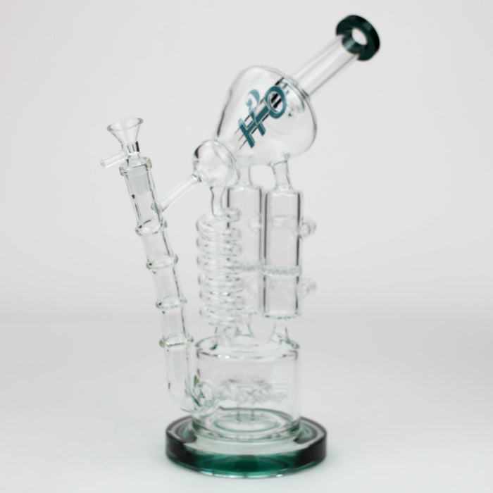 12" H2O Coil Glass water recycle bong [H2O-18] Glass Bong Canadian Distributor Lake Green