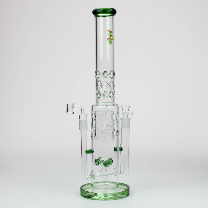19" H2O 2-in-1 Double Joint glass water bong [H2O-22]