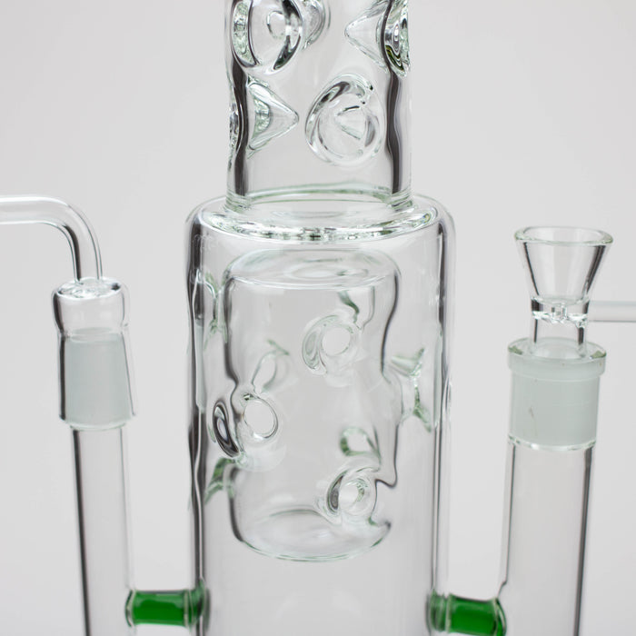 19" H2O 2-in-1 Double Joint glass water bong [H2O-22]