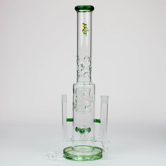 19" H2O 2-in-1 Double Joint glass water bong [H2O-22]