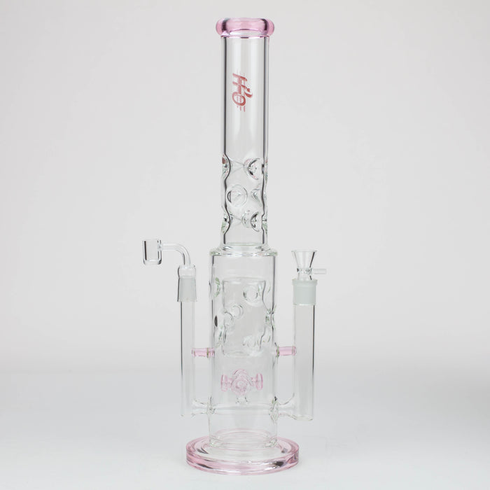 19" H2O 2-in-1 Double Joint glass water bong [H2O-22]