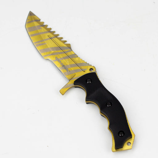 Hunt-Down 9.5" Hunting Knife Gold Color Full Tang Blade [9930] Fixed Blade Knife Canadian Distributor