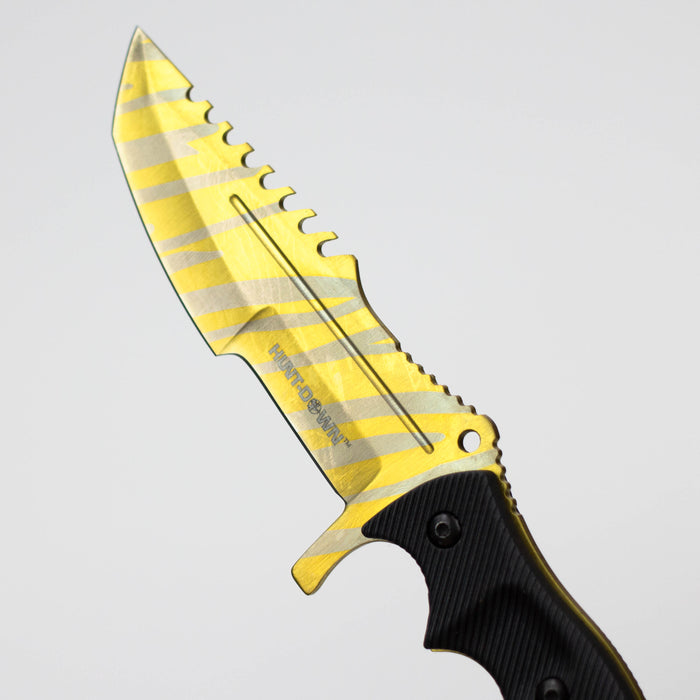 Hunt-Down 9.5" Hunting Knife Gold Color Full Tang Blade [9930] Fixed Blade Knife Canadian Distributor