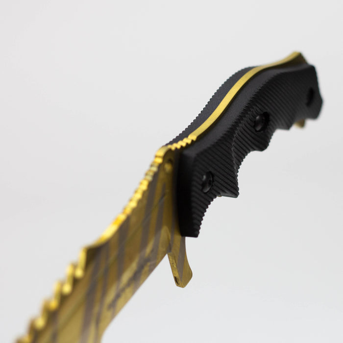 Hunt-Down 9.5" Hunting Knife Gold Color Full Tang Blade [9930] Fixed Blade Knife Canadian Distributor