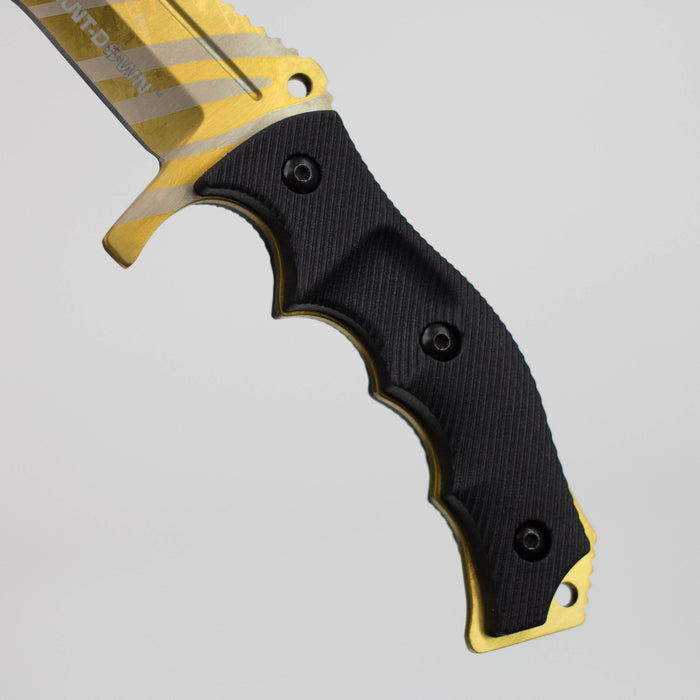 Hunt-Down 9.5" Hunting Knife Gold Color Full Tang Blade [9930] Fixed Blade Knife Canadian Distributor