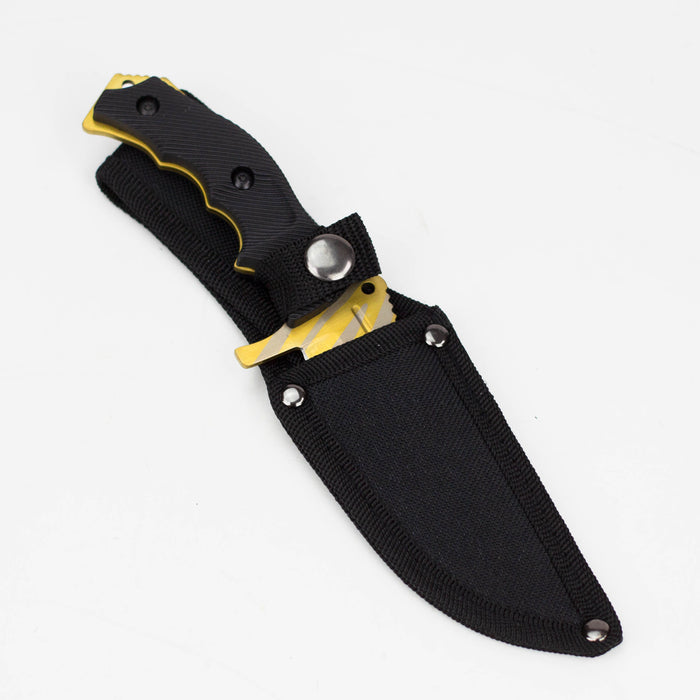 Hunt-Down 9.5" Hunting Knife Gold Color Full Tang Blade [9930] Fixed Blade Knife Canadian Distributor