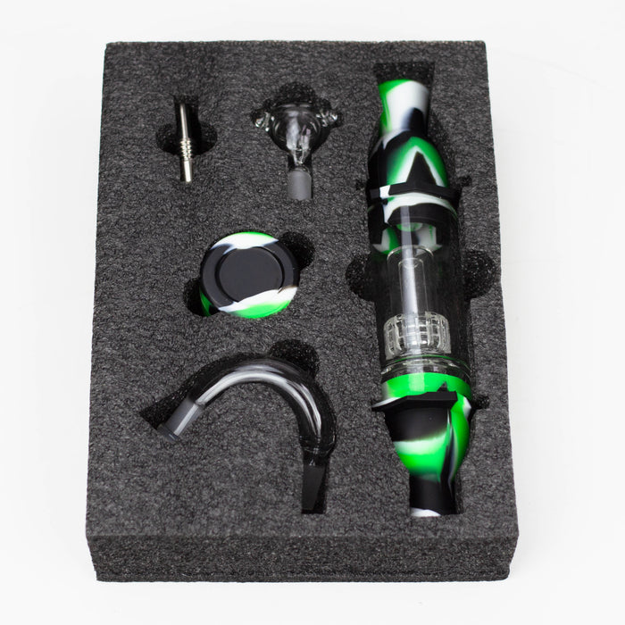 Slicone and Titanium Nectar Collector Kit [AK10] Glass Hand Pipe Canadian Distributor Green/White/Black