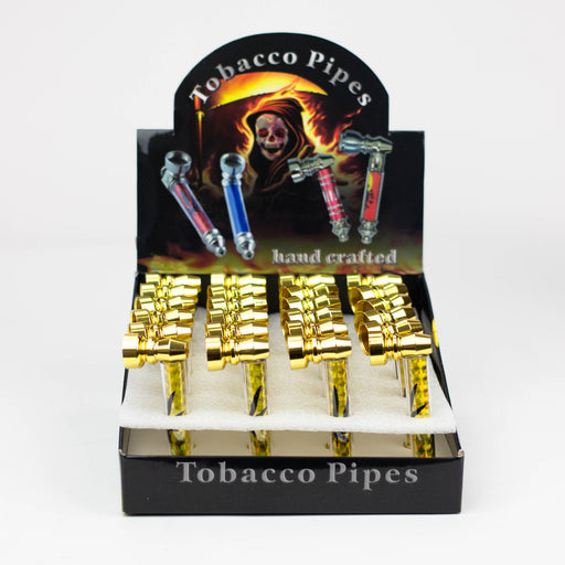 Metal Pipe Sparkle with Gold leaf Design Box of 24 [HX255K-1 Gold] Metal Canadian Distributor