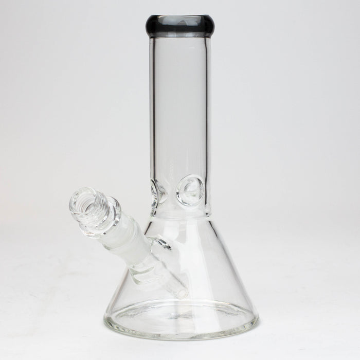 8" Classic beaker glass water bong Glass Bong ONE Black