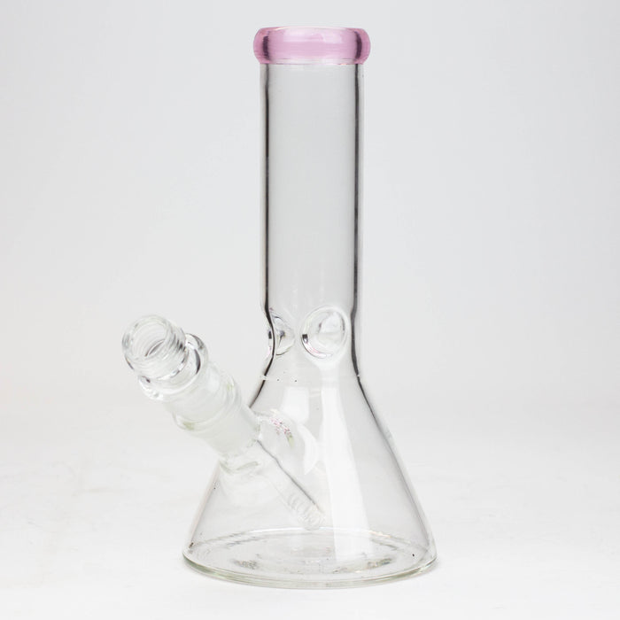 8" Classic beaker glass water bong Glass Bong ONE Pink