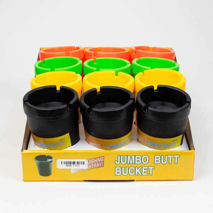 Jumbo Butt Bucket Extinguishing Ashtray Box of 12 Plastic Ashtray BANKA