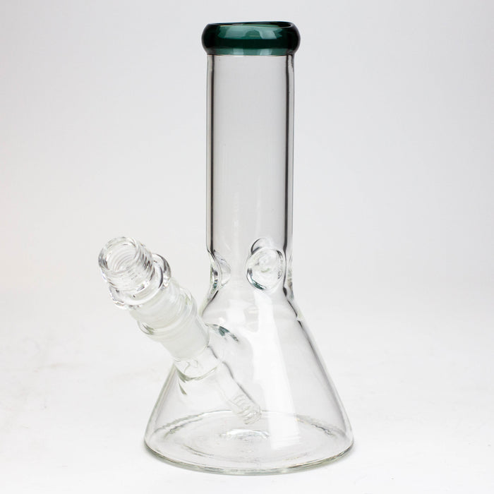 8" Classic beaker glass water bong Glass Bong ONE Teal