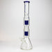 19" SPARK 7 mm double percolator glass water bong Glass Bong ONE Blue