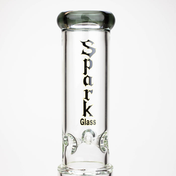 19" SPARK 7 mm double percolator glass water bong Glass Bong ONE
